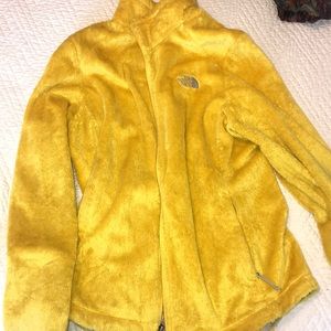 North Face Yellow fuzzy jacket